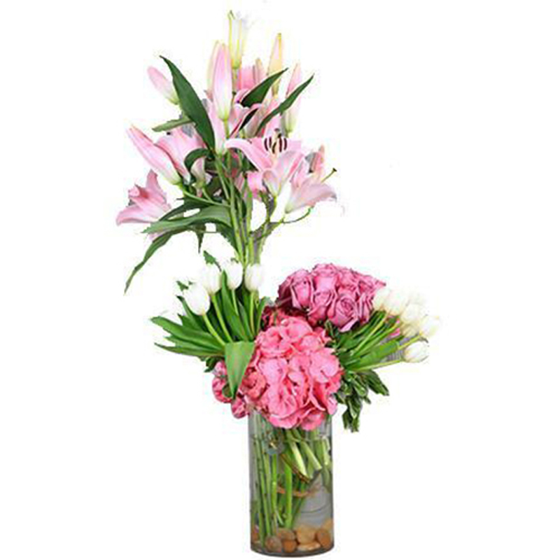 Roses Lilium Tulips and Hyderangea 